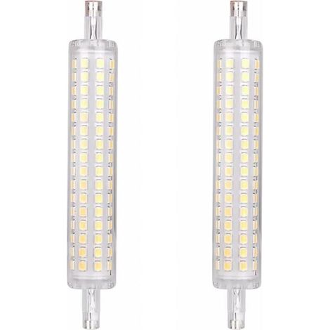 Ampoule LED R7S 118mm 10W, Double Extrémité Lampe Linéaire 220V, Ampoule LED R7s 118mm Non Dimmable, 1000LM Angle de Faisceau 360° R7S COB LED Ampoule Linéaire 118mm, 2pcs (1/5)
