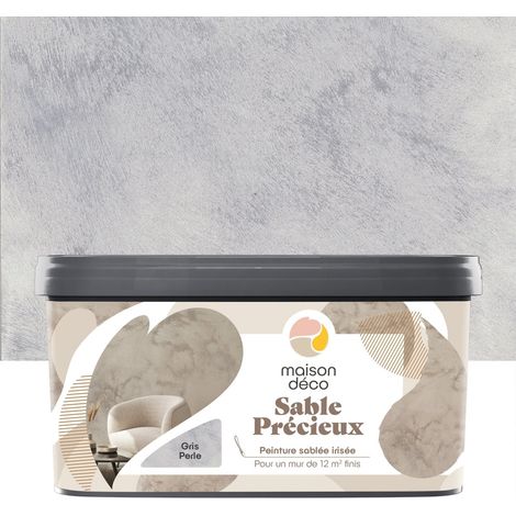Pittura effetto speciale, Precious Sand MAISON DECO, grigio perla, sabbiata, 2l MAISON DECO
