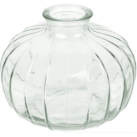 Vase Soliflore en Verre Transparent pour Fleurs, décoration de Table Mariage, Rebord de fenêtre, fêtes de Jardin, Repas d'été, cheminée et Cadeau 8cm (1/3)