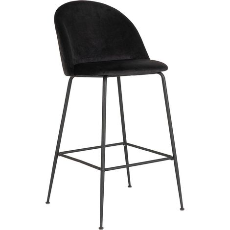 Sgabello da bar Vidin - nero - gambe nere (1/5)