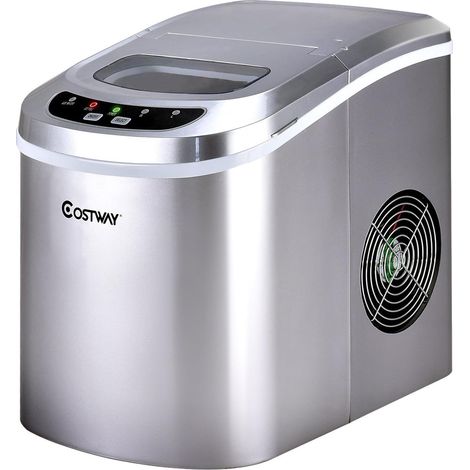Máquina Hacer Cubitos Hielo Fabricadora Productor De Hielo con Bandeja 2,2L12kg Plata (1/5)