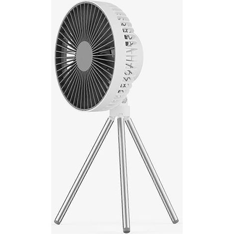 Ventilateur de camping, ventilateur suspendu, ventilateur de bureau avec trépied, 3 vitesses, mini ventilateur 6 pouces, 4000 mAh