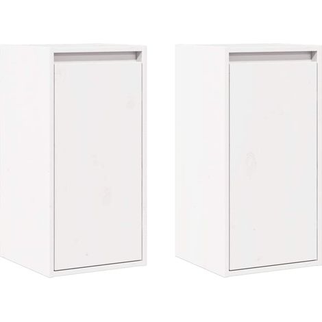 Maison Exclusive - Wandschränke 2 Stk. Weiß 30x30x60 cm Massivhol (1/5)