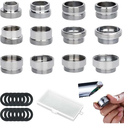 12 Pièces Adaptateur Robinet Cuisine M22 Adaptateur Robinet Tuyau Arrosage Adaptateur Tuyau Arrosage Cuisine Raccord Robinet Adaptateur pour Robinet Standard (1/5)