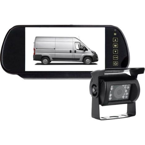 Conjunto de monitor de 7" en el espejo retrovisor + cámara de marcha atrás para camión BUS TIR