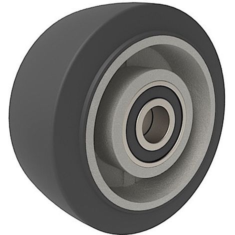 Roue caoutchouc EASYROLL® NOIR MAX, 300 x 85 alésage 35 longueur de moyeu 90 mm roulement à billes (1/2)