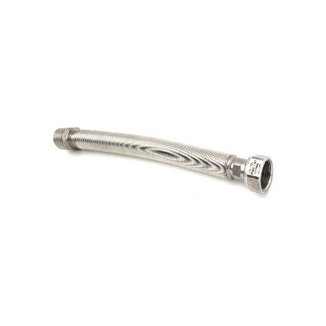 FLESSIBILE INOX RACCORDO IN OTTONE L. 130 / 220 MM   (per Acqua)- 1/2- ATON- pezzi 1