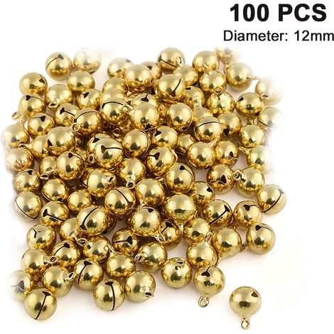 Clochette Décorative En Métal - 100 Pièces - Pour Couronne De Noël, Décoration Intérieure Et DIY - Diamètre 12 mm (1/5)