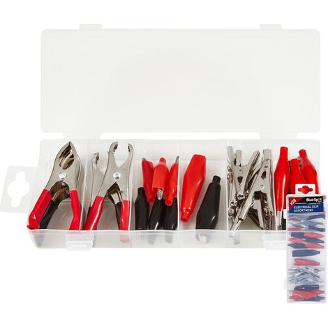 BlueSpot 28pc Assorted Electrical DIY Crocodile Alligator Spring Clip Set