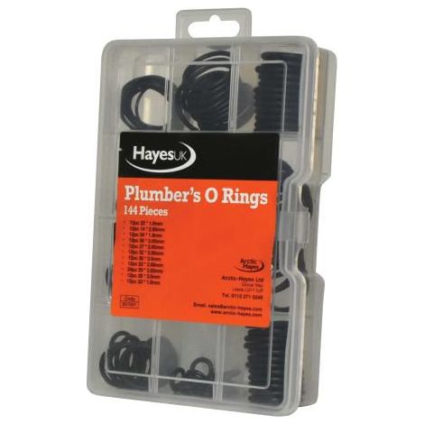 Arctic Hayes 144-Piece Plumber's O-Ring Kit (Model ARC557001) for Plumbing Repairs