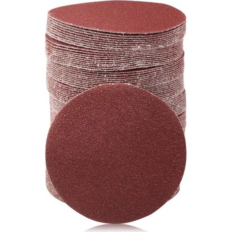 Lot de 100 disques abrasifs de 7,6 cm - Grain 80 - Pour perceuse, meuleuse, outils rotatifs - Sans trou (1/5)