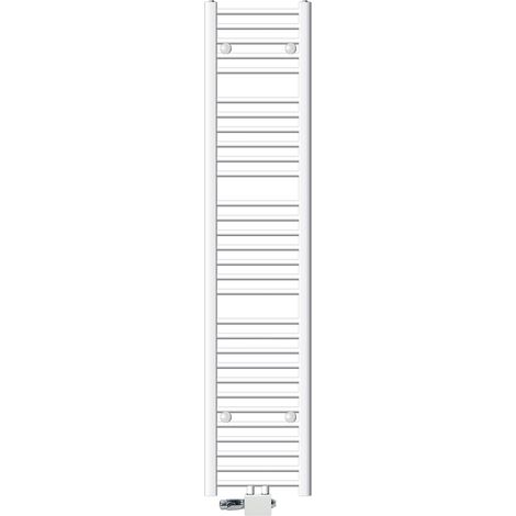 ECD Germany Radiatore Scaldasalviette da Bagno Attacco Centrale in Acciaio Bianco Dritto - 300 x 1800 mm - Scaldasalviette Asciugamani con Termostato e Collegamento Universale Termoarredo