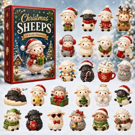 Schaf zu Weihnachten Adventskalender 2026 2D Überraschungsbox