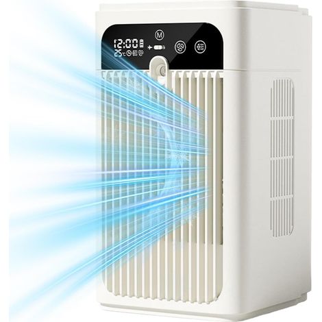 Climatiseur portable, rafraîchisseur d'air par évaporation, deux vitesses réglables, rechargeable à l'eau, ventilateur silencieux avec minuterie.USB (1/5)