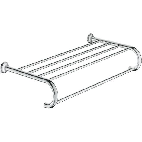 Grohe Essentials Authentic porta salviette con mensola in metallo 58,6 cm cromo a parete, accessori per il bagno porta asciugamani multiplo (1/2)