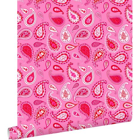 papier peint paisleys rose bonbon - ESTAhome (1/5)