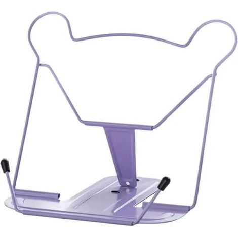 Soporte para libros de cocina,soporte para recetas,ángulo ajustable,soporte de mesa para libros con clips laterales para revistas,fotos (morado) (1/2)
