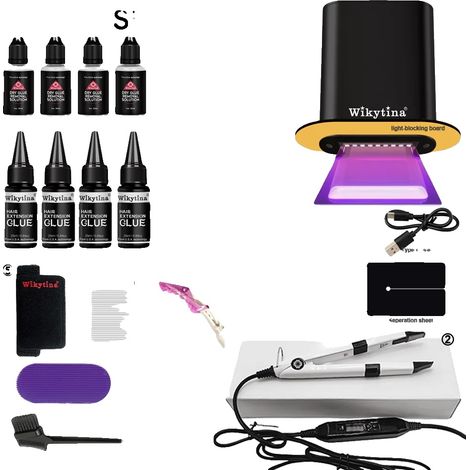 Extensions de Cheveux, Technologie de Colle UV, Résultats de Qualité Salon, Kit de lumière UV-II (1/2)