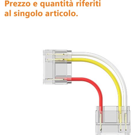 Connecteur Coudé 3 Broches Pour Rubans Led Numériques, Joint D'Angle Professionnel Pour Systèmes D'Éclairage, Largeur 13,8 Mm (1/3)