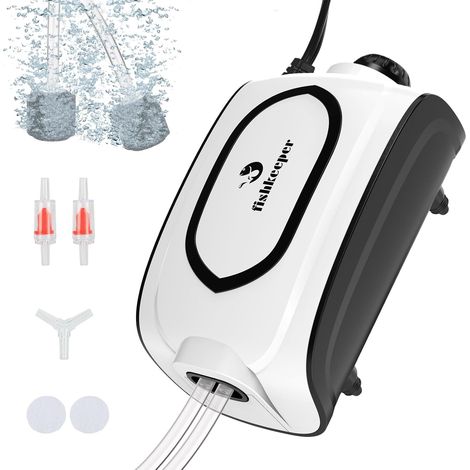 Bulleur pour Aquarium, Réglable Pompe à Air Aquarium, Pompe à air Externe pour Petits Aquariums de 1 à 600L, Pompen Externe pour Aqua à Eau avec Ventouses (1/5)