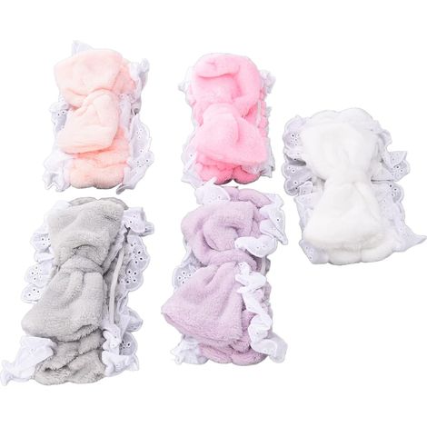 Set of 5 Women's Bow Tie Headbands – Soft Elastic Headband for Face Washing, Makeup Application, Showering, Spa and Facial Care (1/5)