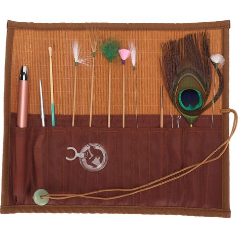 Kit de massage pour enlever le cérumen - 8 bâtonnets à plumes - Soulage la fatigue - Kit de massage professionnel pour le nettoyage des oreilles (1/5)