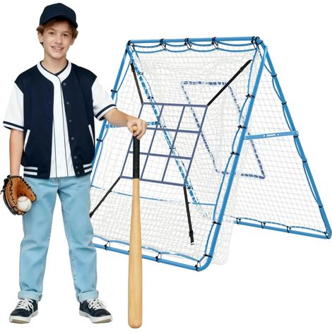 Red de rebote, ángulos ajustables, entrenamiento multideportivo, azul (1/2)