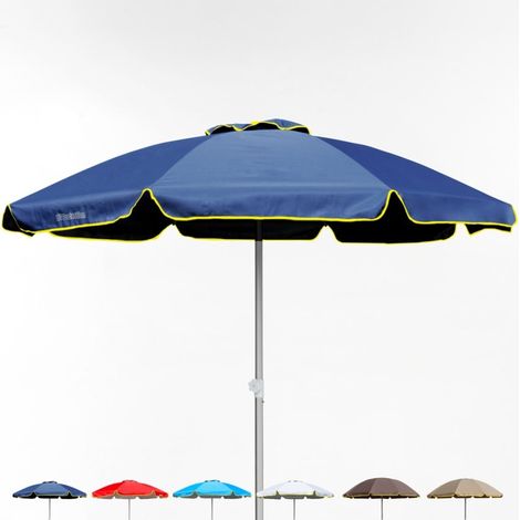 Sombrilla de playa 220 cm aluminio a prueba de viento protección uv profesional Bagnino Fluo - Azul Marino