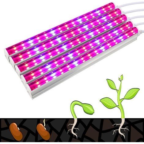 Lampe pour Plante, Relassy LED Horticole avec Minuterie 12/6/3H, Lampe Horticole Dimmable Lampe de Croissance, Lampe de Culture pour Plante interieur Croissance Floraison (5/Paquet) (1/5)