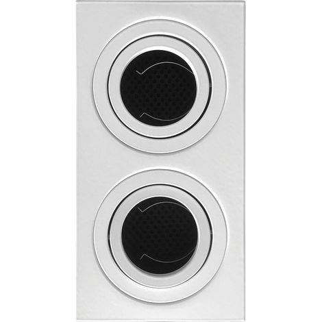 Portafaretto orientabile GU10 / MR16 da incasso 173x90mm Bianco opaco Rettangolare 2 posti Novaline