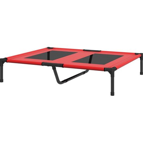 Lit sur pieds lit pour chien chat lit de camp lit surélevé animaux tissu Oxford textilène micro-perforé métal (1/5)