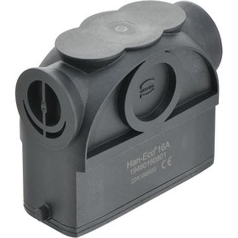 HARTING Han ECO 16A Topfgehäuse ohne Kabelabgang, für 1 Bügel (am Unterteil) - 1 Stück