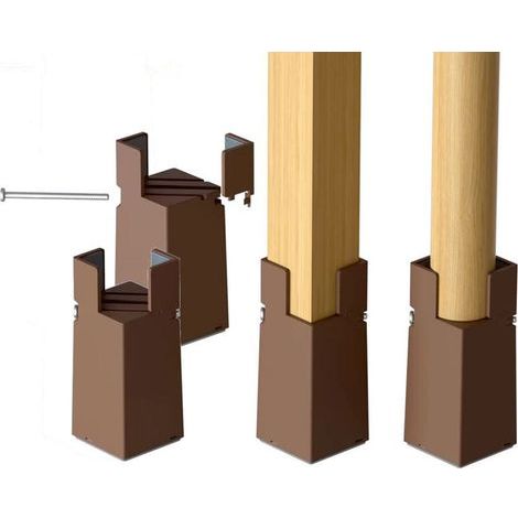 PCS Rehausseurs de Lit Réglables 22-42mm Rehausseur Meuble 10cm pour Pieds de Chaise Table Canapé avec Pince à Vis Marron (1/5)