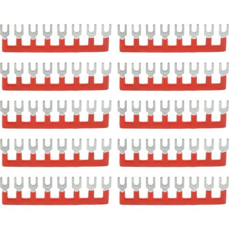 10pcs Barrière Fourche Stripe 400V 25A PVC Cuivre Bornier TB Terminal Bloc pour Appareils Ménagers Chantiers TB 2508 (1/5)