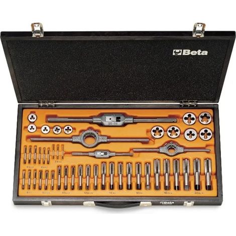 Beta 446/c48 - Assortiment de 48 tarauds et matrices en acier chromé à pas grossier
