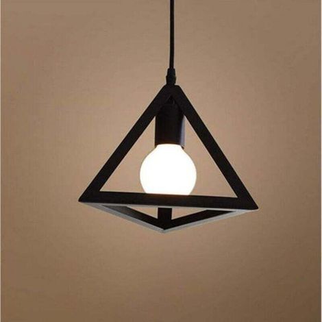 Lustre suspension cage forme triangulaire fer abat-jour luminaire pour salon salle à Manger suisine bar