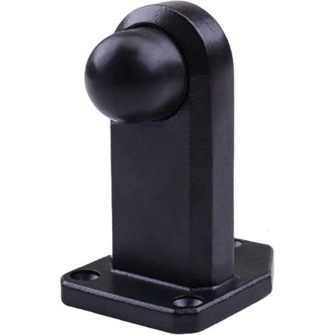 Butoir de porte long en acier inoxydable, 1 pièce, avec embout en caoutchouc noir, résistant au vent, maintient la porte ouverte et protège le mur, pour intérieur et extérieur (1/5)