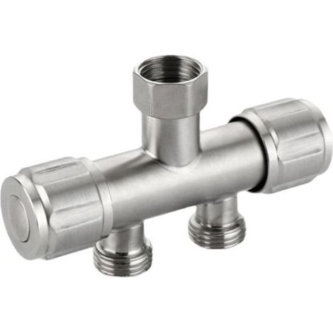 Adaptateur Robinet Machine à Laver - Inox 304 - Double Sortie - Style Roue de Prune (1/5)