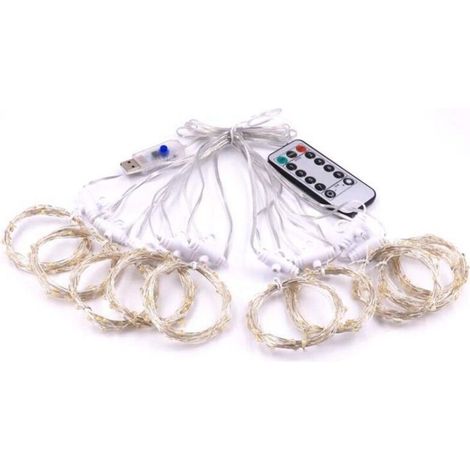 x 3 m LED-Lichtervorhang, 300 LEDs, Kupferdraht, USB-Anschluss, mit Fernbedienung, festliche Dekoration, geringer Energieverbrauch, mehrfarbig (1/5)