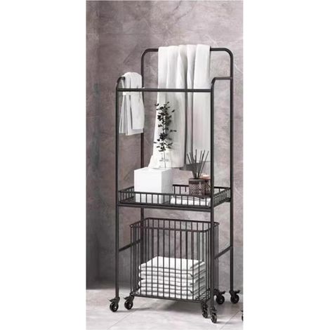 serviettes sur pied porte serviettes en métal avec panier à
