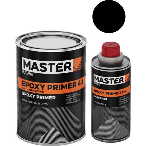 Apprêt époxy 2K noir 4:1 – Anti-corrosion pour acier et aluminium – Application facile – 0,8 l + 0,2 l