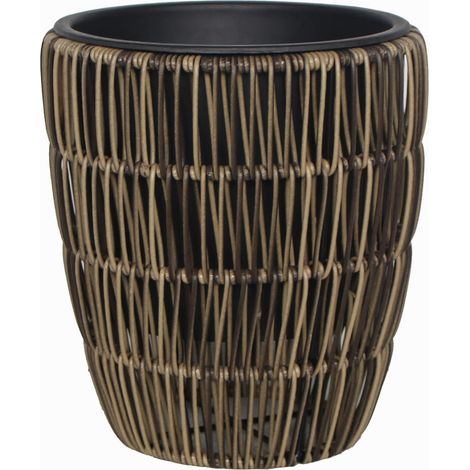 TrendLine Polyrattan Pflanztopf Ø21x24cm mit Einsatz Körbe, Blumentöpfe, -kästen & Untersetzer
