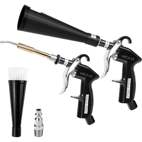 Soufflette Air Comprimé pour Voiture, Pistolet Nettoyage Air Comprimé avec 2 Buses, Soufflette Nettoyage Voiture Compatible Compresseur, Cyclone Nettoyage Voiture pour Entretien Efficace (1/5)