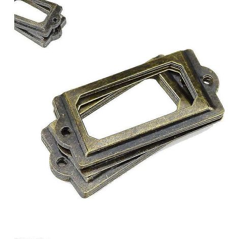 12 étiquettes adhésives en laiton antique pour tiroirs de classeurs, 7 x 3,3 cm (1/5)