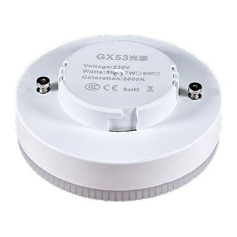 Ampoule LED GX53 7W 4000K lumière neutre, matériau PA, sans scintillement, sans zones d'ombre, douille de rechange (paquet de 4) (1/5)