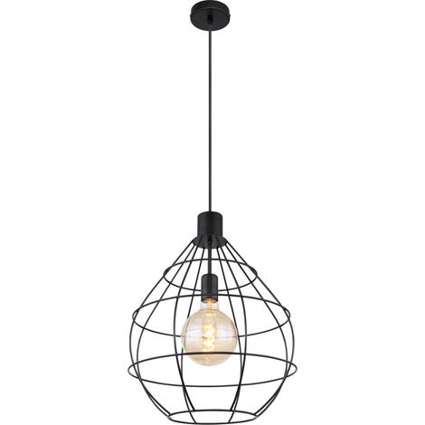 Globo - lámpara colgante - EDWIN - negro - metal - Ø 37cm - E27 -