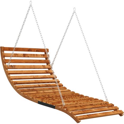 Lit balançoire Bois courbé avec finition en teck 115x147x46 cm