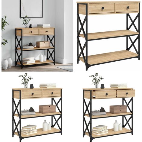 Table console chêne sonoma 75x28x75 cm bois d'ingénierie - Table Basse - Table D'appoint - Meuble D'entrée - Table Console - Mobilier Moderne - Home & Living