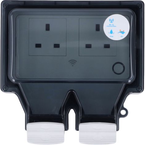 Prise connectée Wi-Fi étanche IP66, compatible avec la commande vocale et la minuterie, type 86, prise extérieure intelligente, Royaume-Uni 110-250 V SNW 2S (1/5)