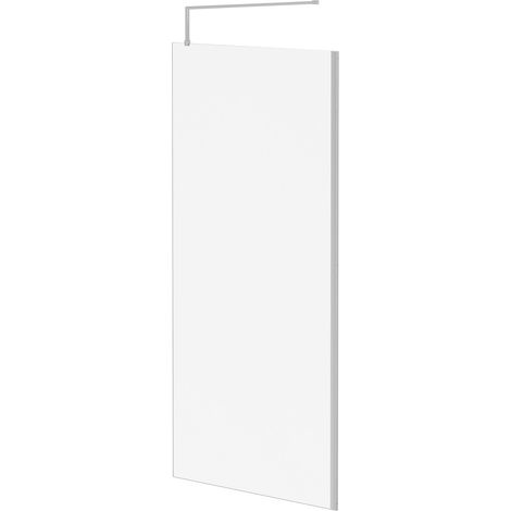 Pacco 10mm Clear Glass Polished Chrome 2000mm x 1000mm Walk In Shower Screen including Wall Channel and Support Bar (1/5)